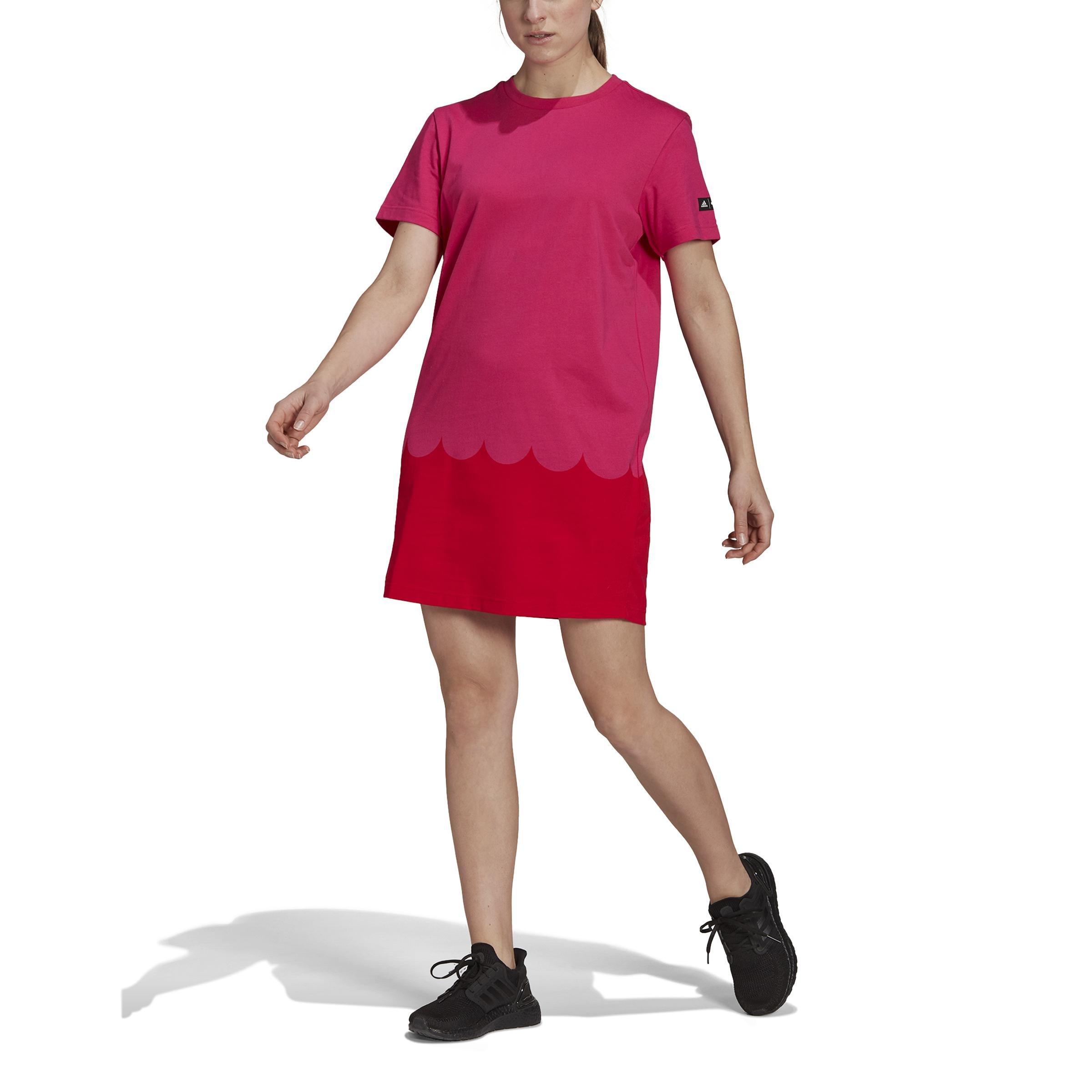 Adidas Sportswear Marimekko Dress, Pink, A901_ONE, large image number 1