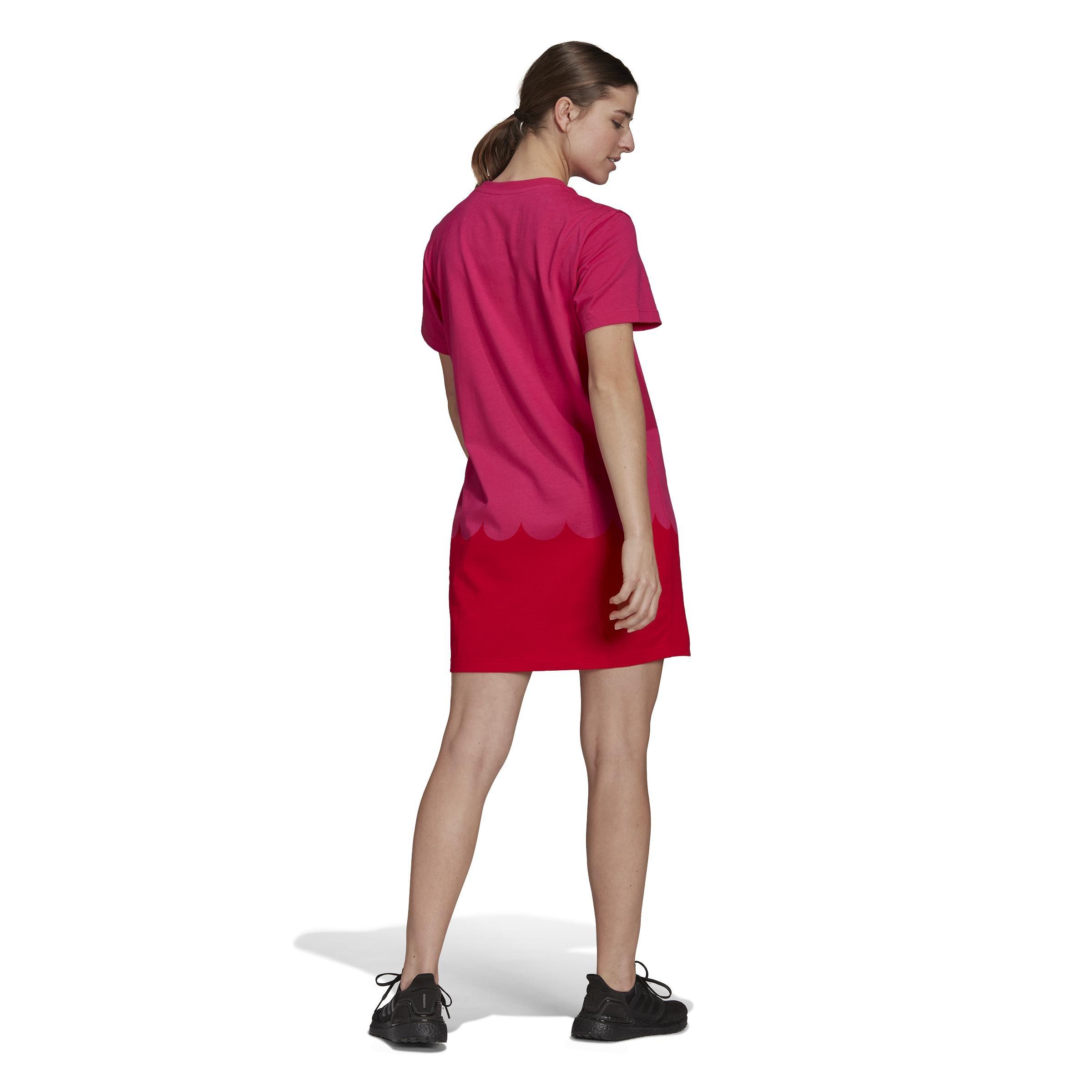 Adidas Sportswear Marimekko Dress, Pink, A901_ONE, large image number 3