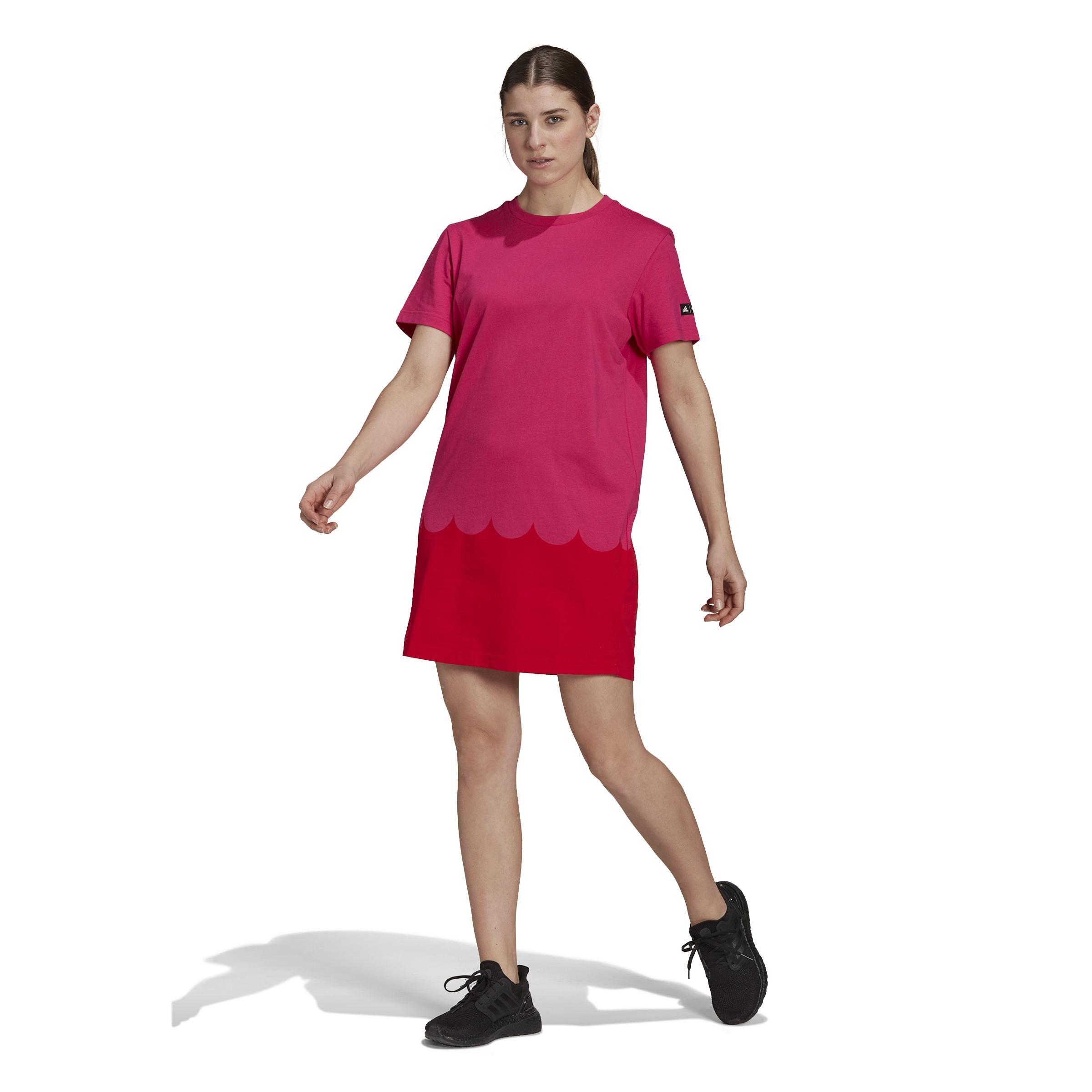 Adidas Sportswear Marimekko Dress, Pink, A901_ONE, large image number 6