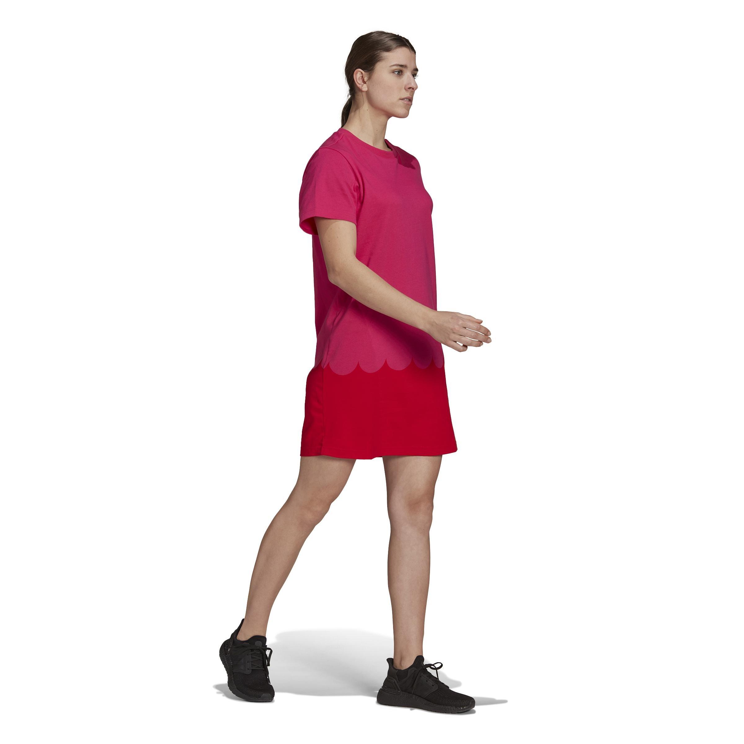 Adidas Sportswear Marimekko Dress, Pink, A901_ONE, large image number 7
