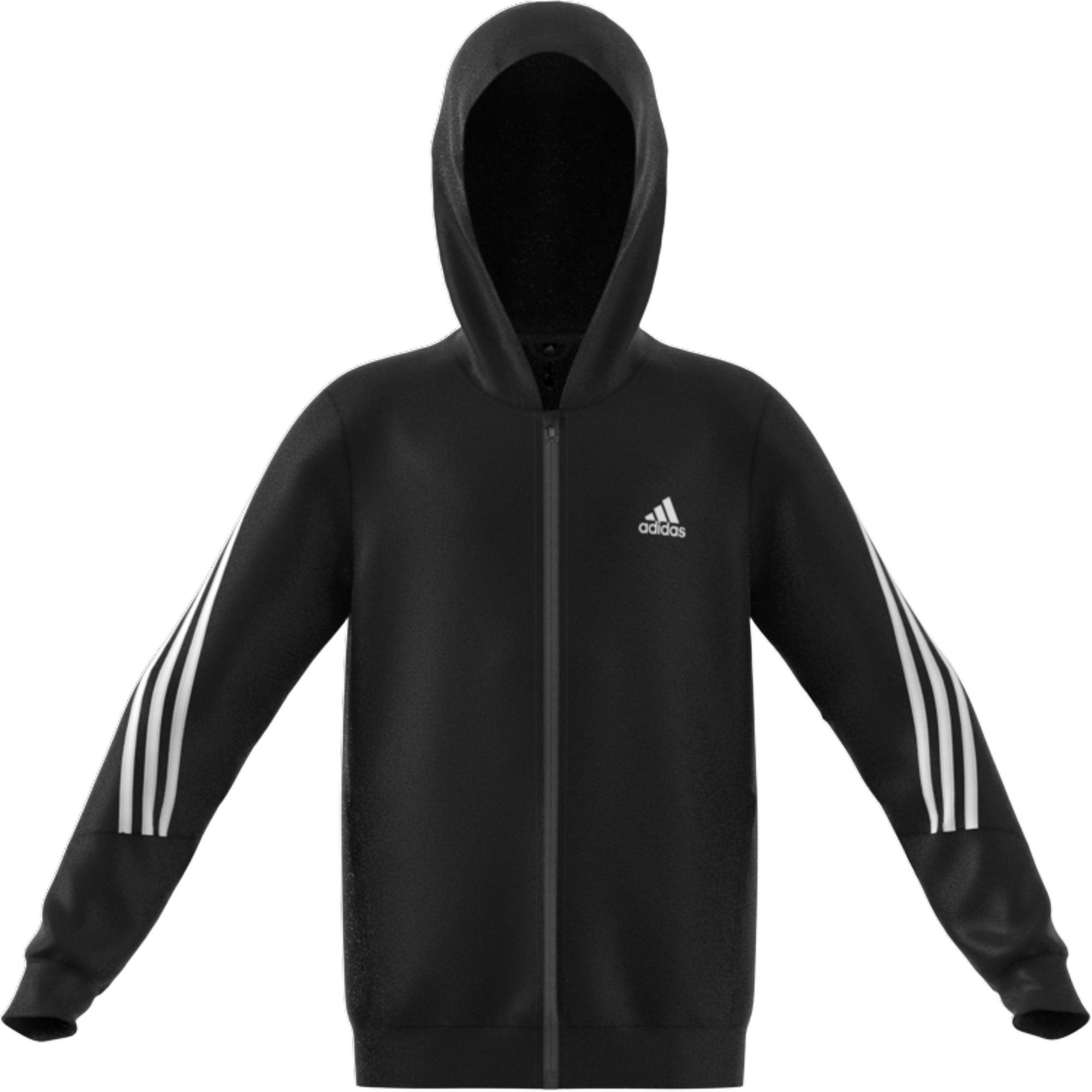 Kids Aeroready Primegreen 3-Stripes Full-Zip Hoodie, Black, A901_ONE, large image number 3