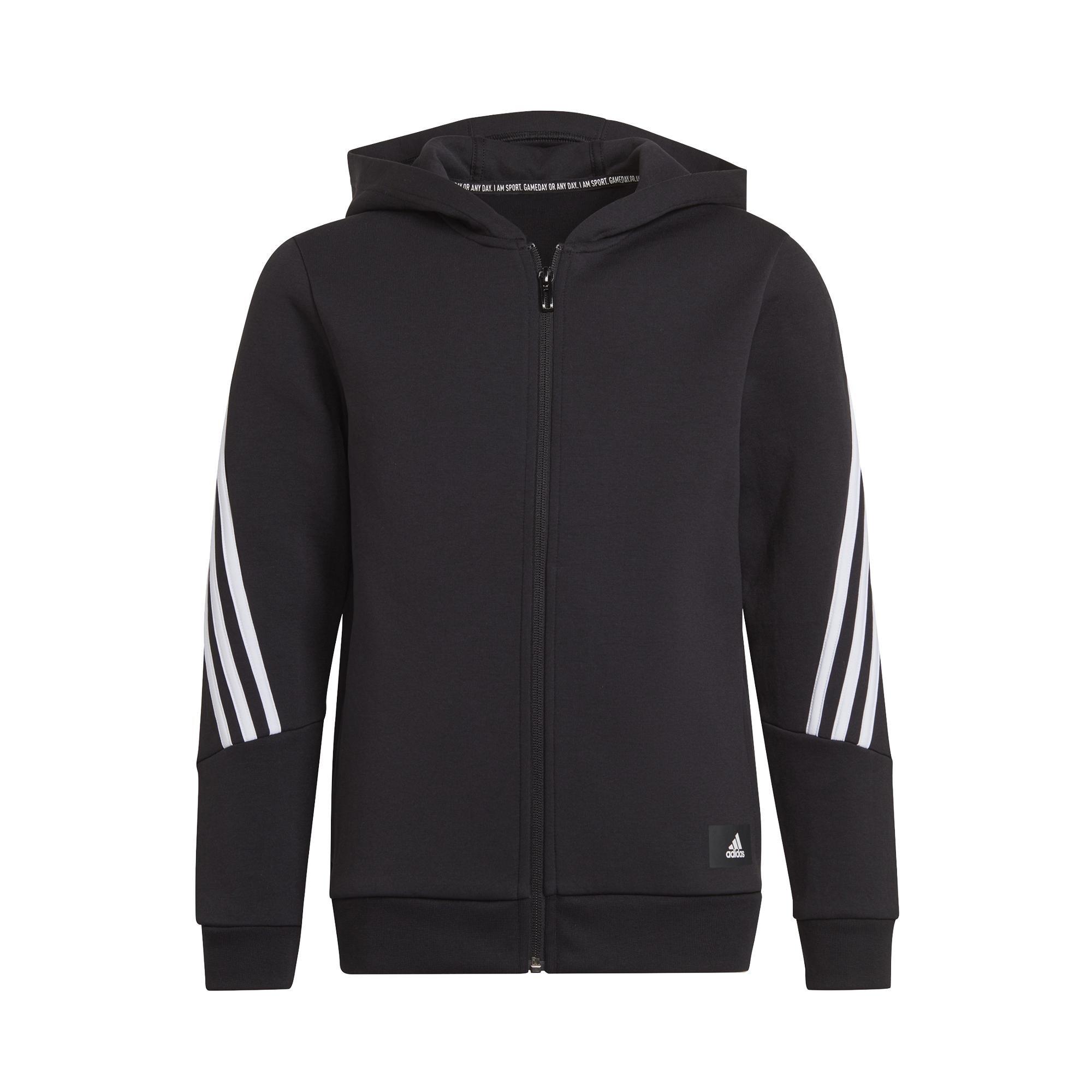 Kids Future Icons 3-Stripes Full-Zip Hoodie, Black, A901_ONE, large image number 0