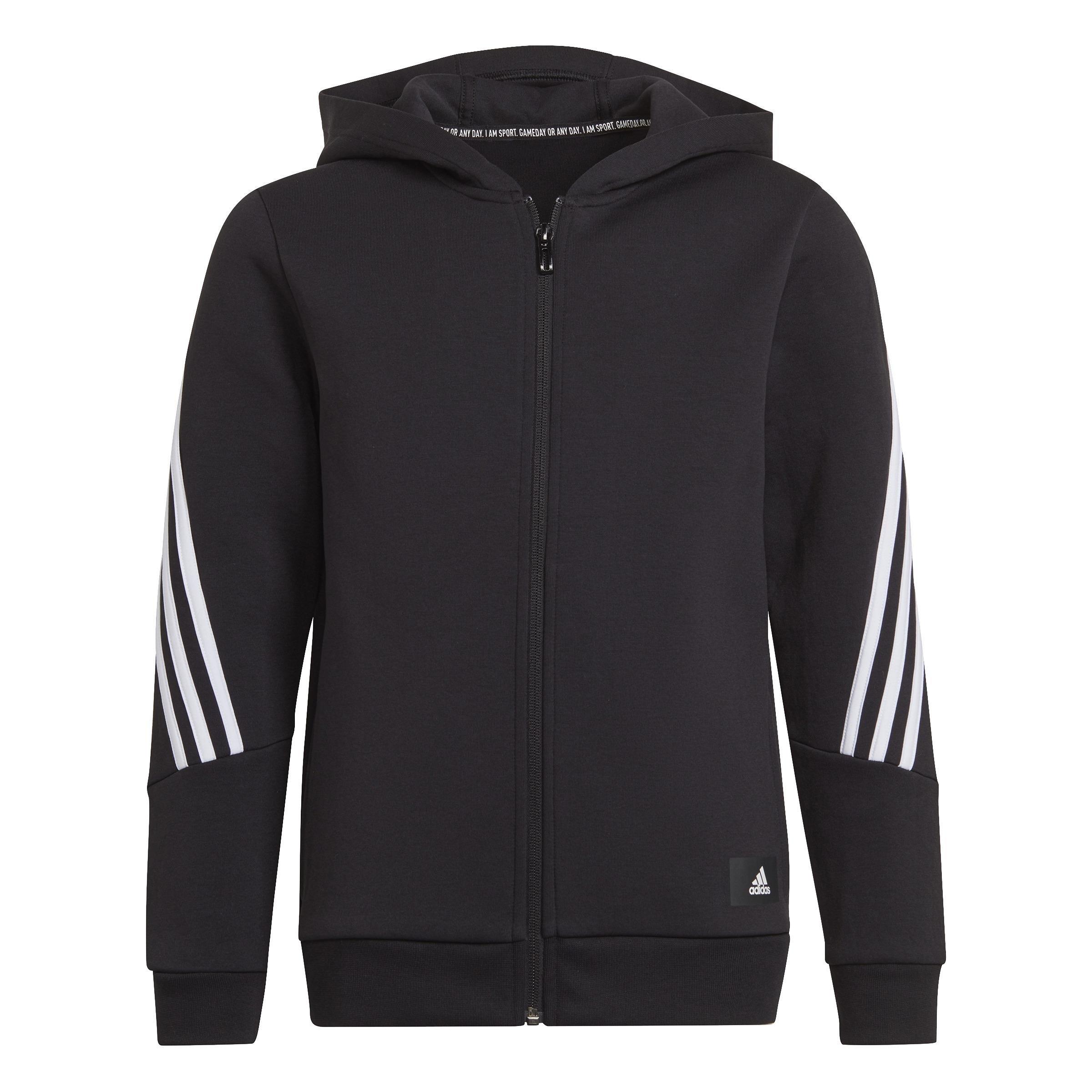 Kids Future Icons 3-Stripes Full-Zip Hoodie, Black, A901_ONE, large image number 3