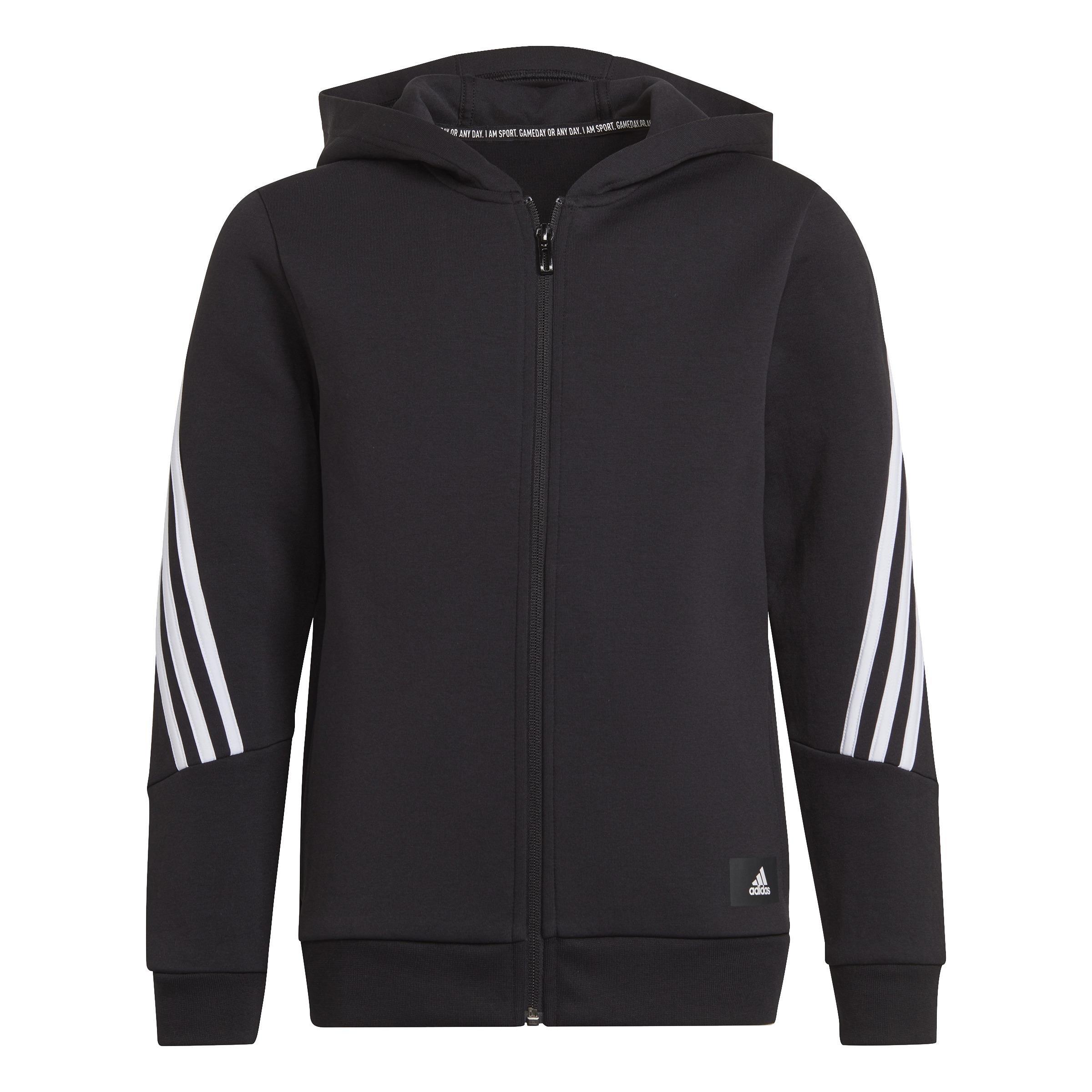 Kids Future Icons 3-Stripes Full-Zip Hoodie, Black, A901_ONE, large image number 4