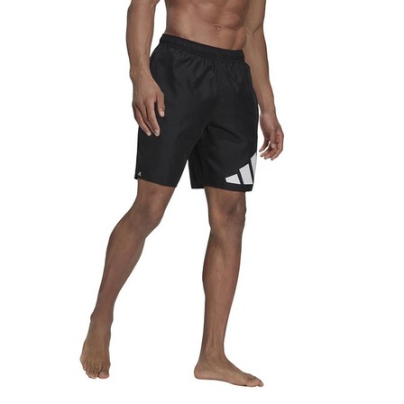 Men Classic-Length Logo Swim Shorts, Black, A901_ONE, large image number 1