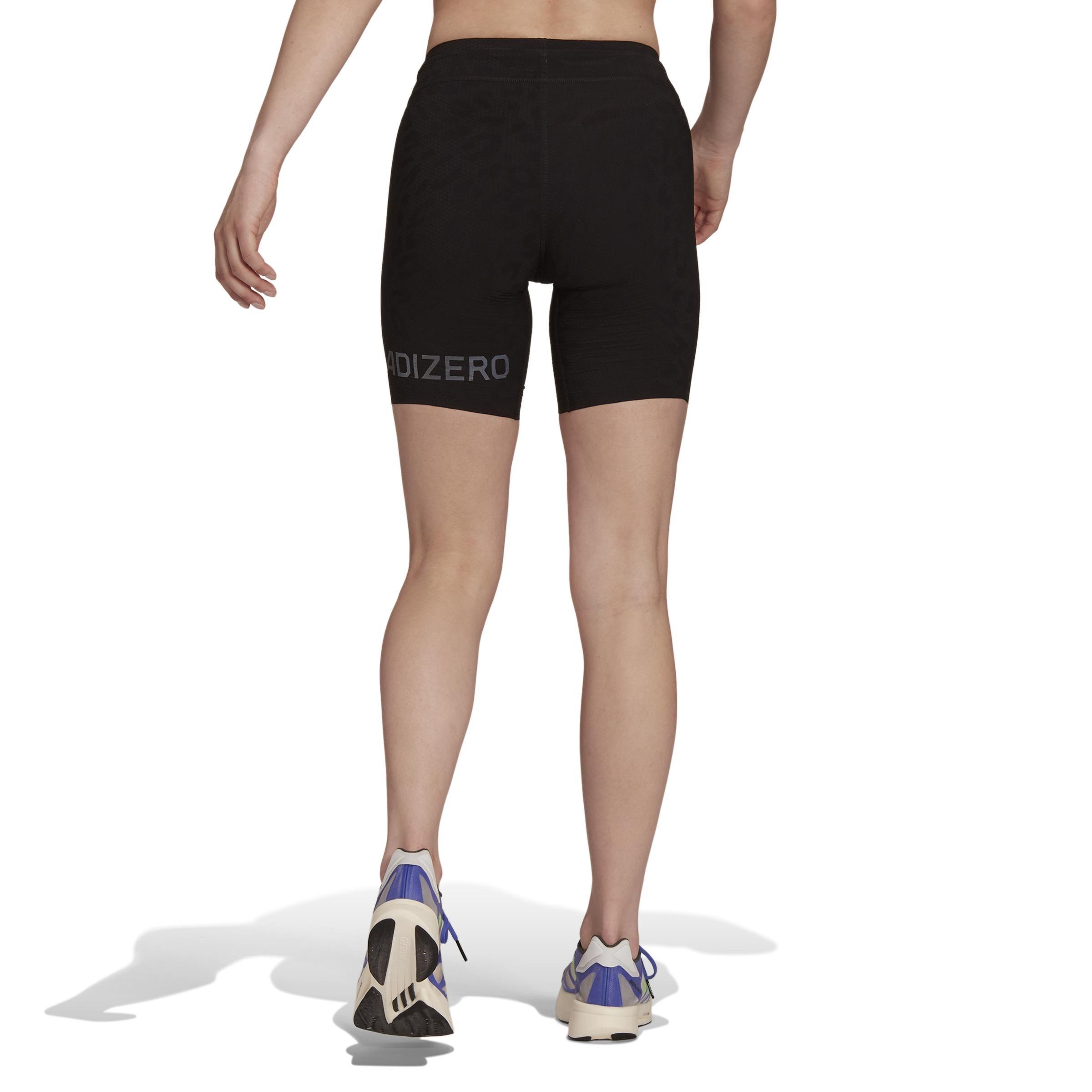 Adizero Primeweave Short Running Leggings, Black, A901_ONE, large image number 4