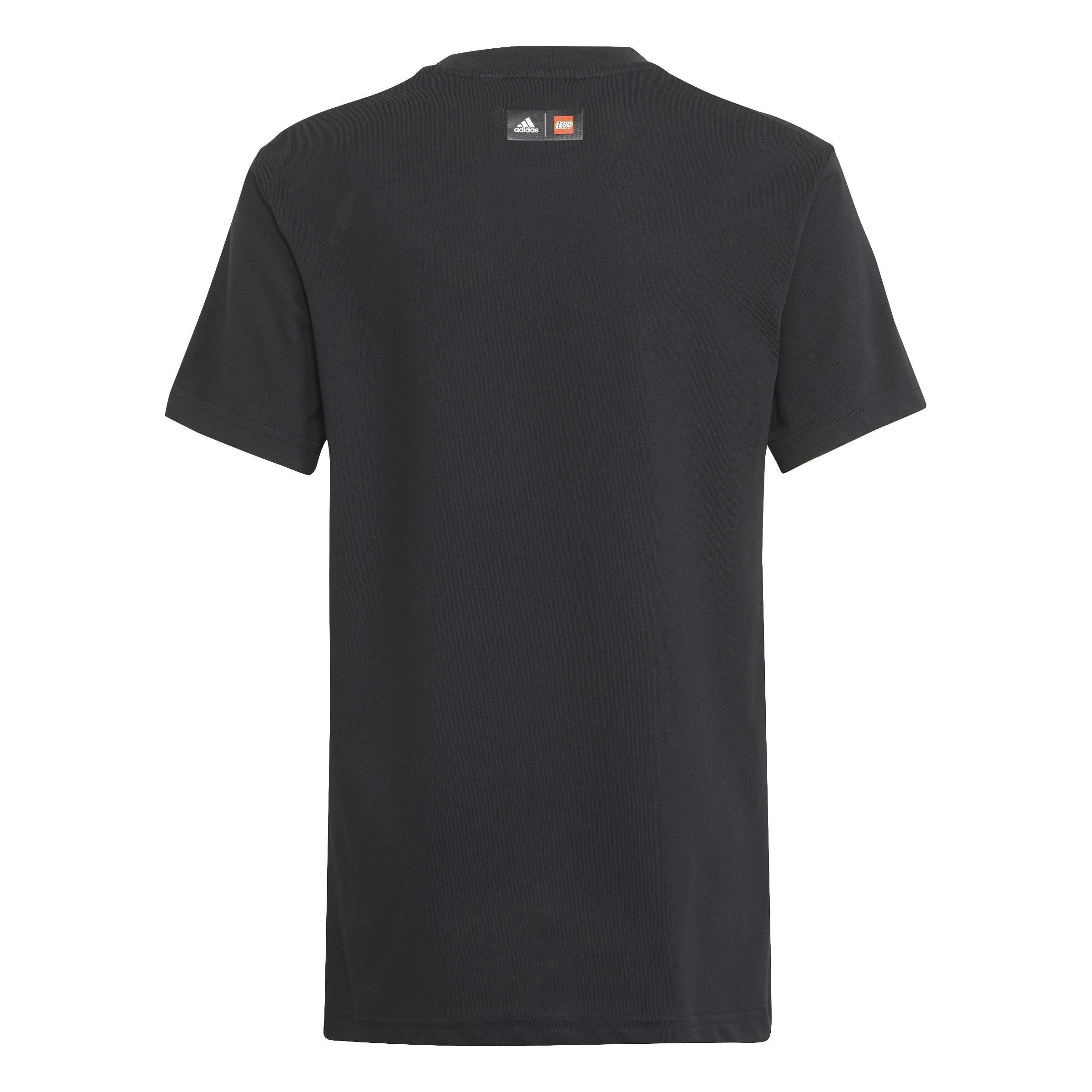 Unisex Kids adidas x LEGO Graphic T-Shirt, Black, A901_ONE, large image number 2