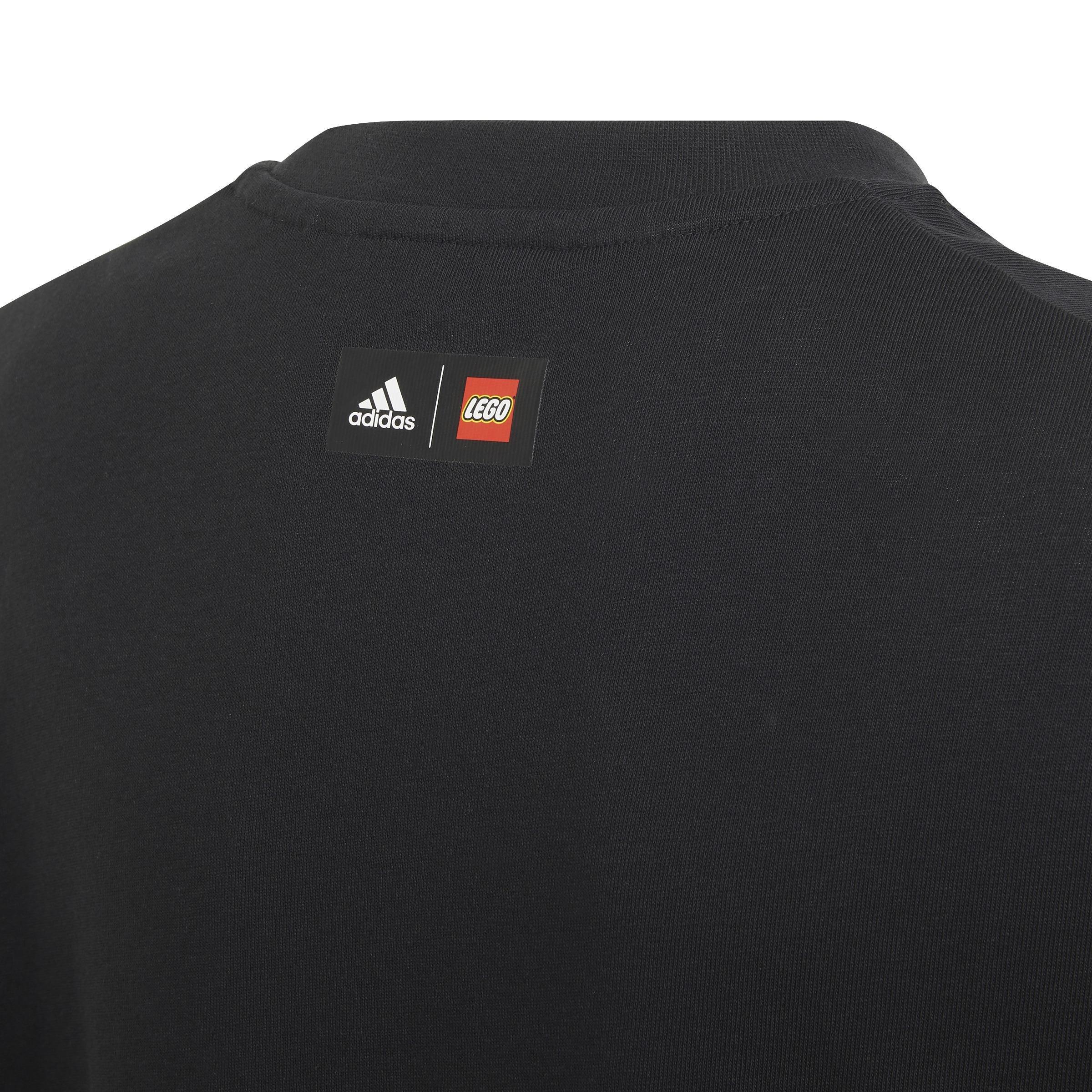 Unisex Kids adidas x LEGO Graphic T-Shirt, Black, A901_ONE, large image number 4