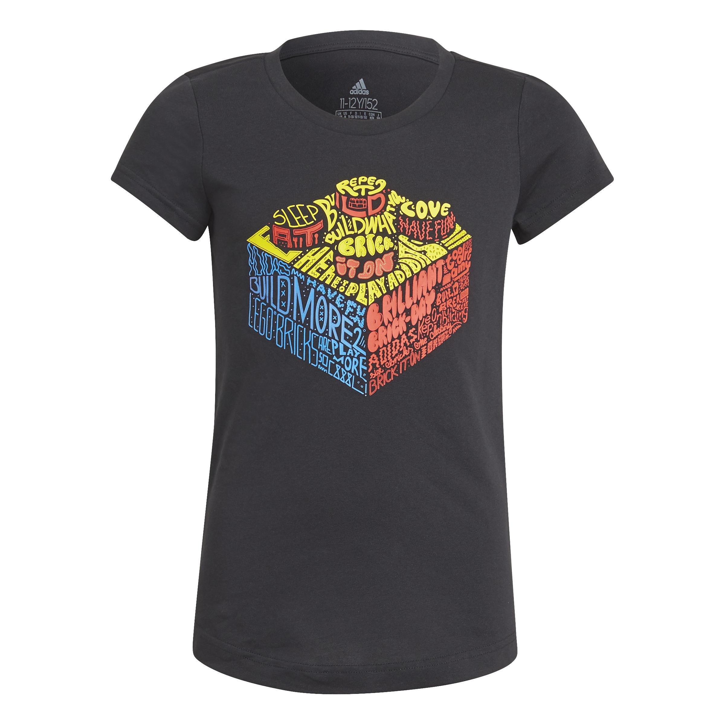 Kids adidas x LEGO Graphic T-Shirt, Black, A901_ONE, large image number 0