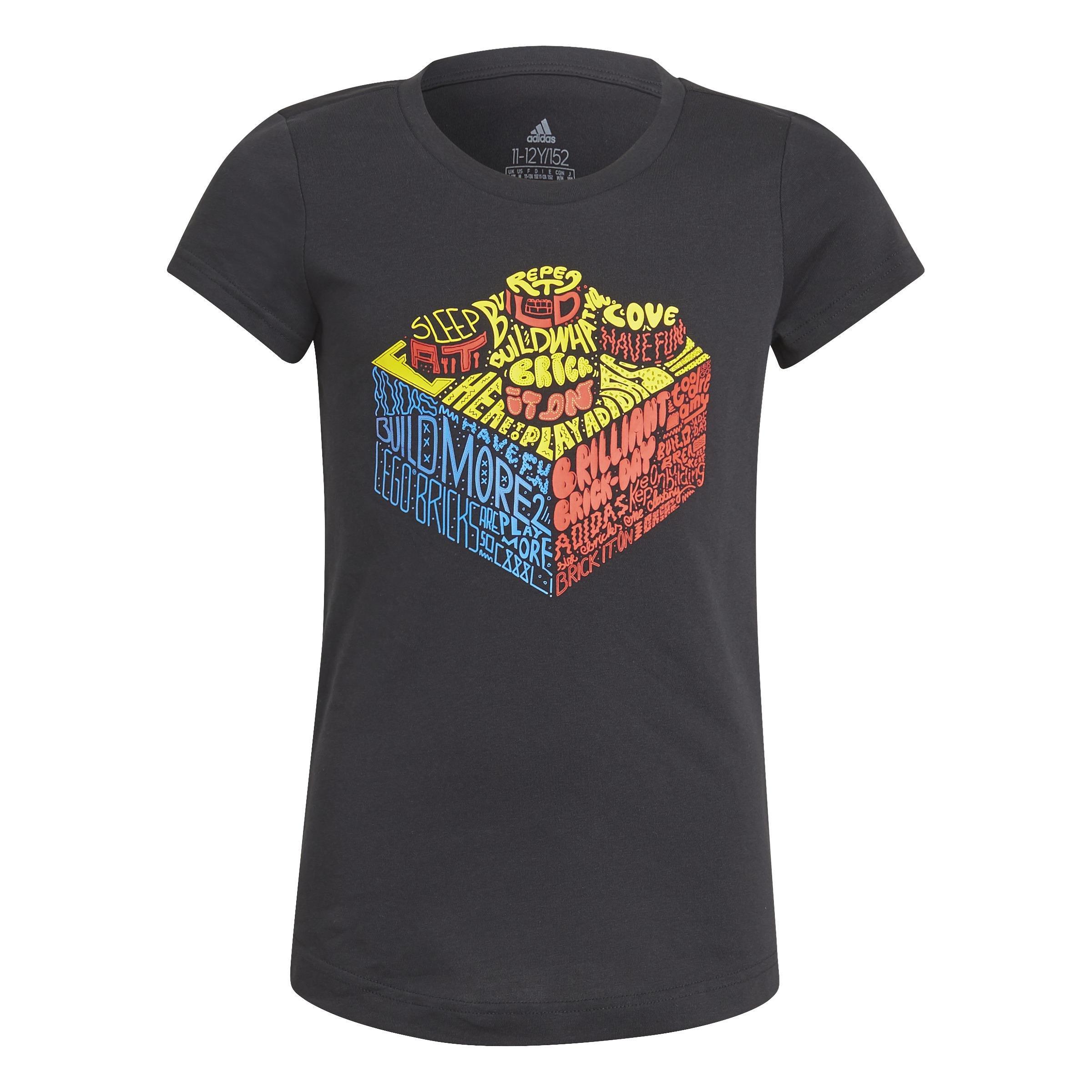 Kids adidas x LEGO Graphic T-Shirt, Black, A901_ONE, large image number 1