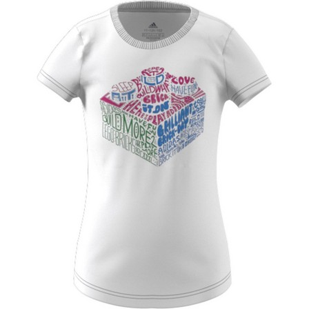 Kids Girls Lego Graphic T-Shirt, White, A901_ONE, large image number 3