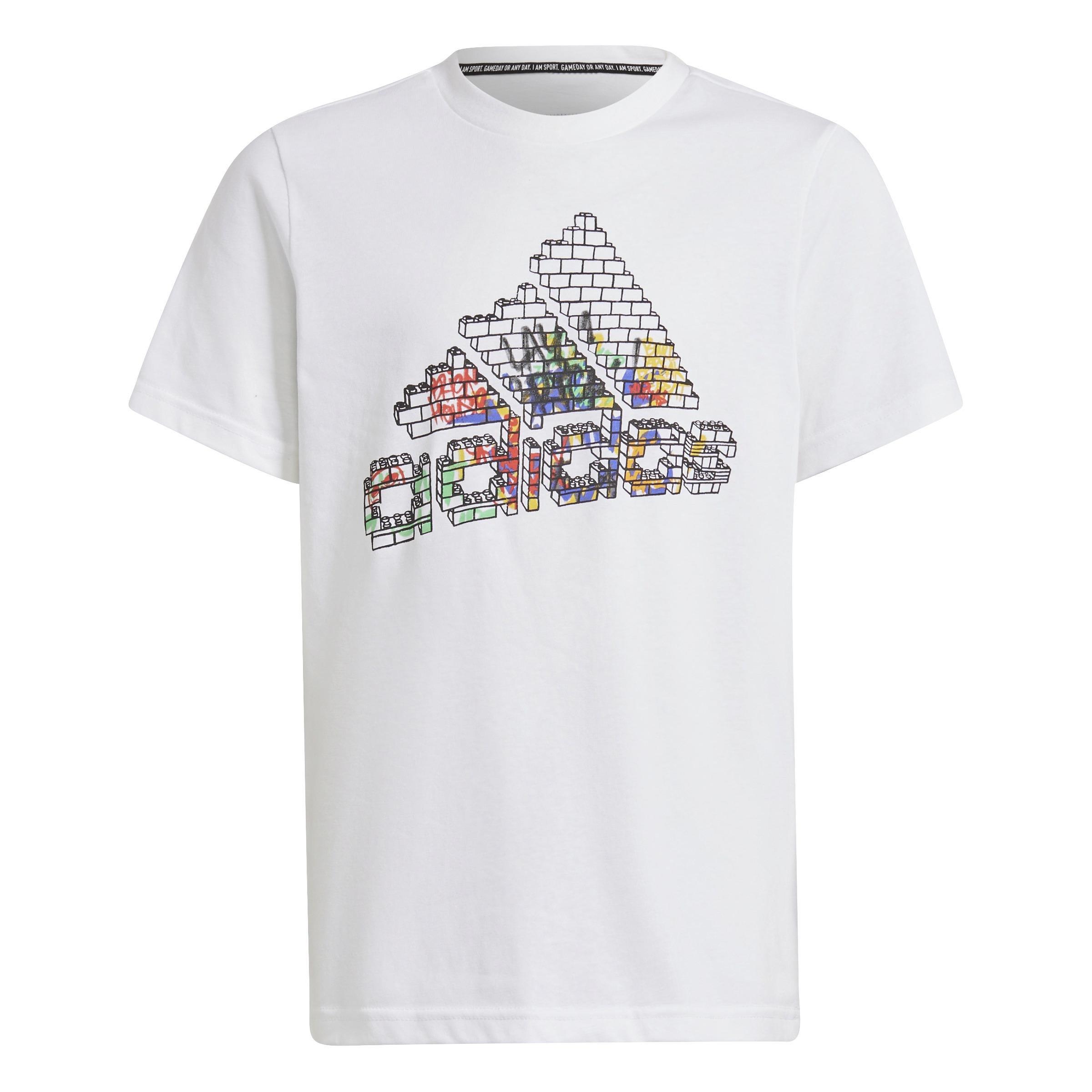 Kids adidas x LEGO Graphic T-Shirt, White, A901_ONE, large image number 1
