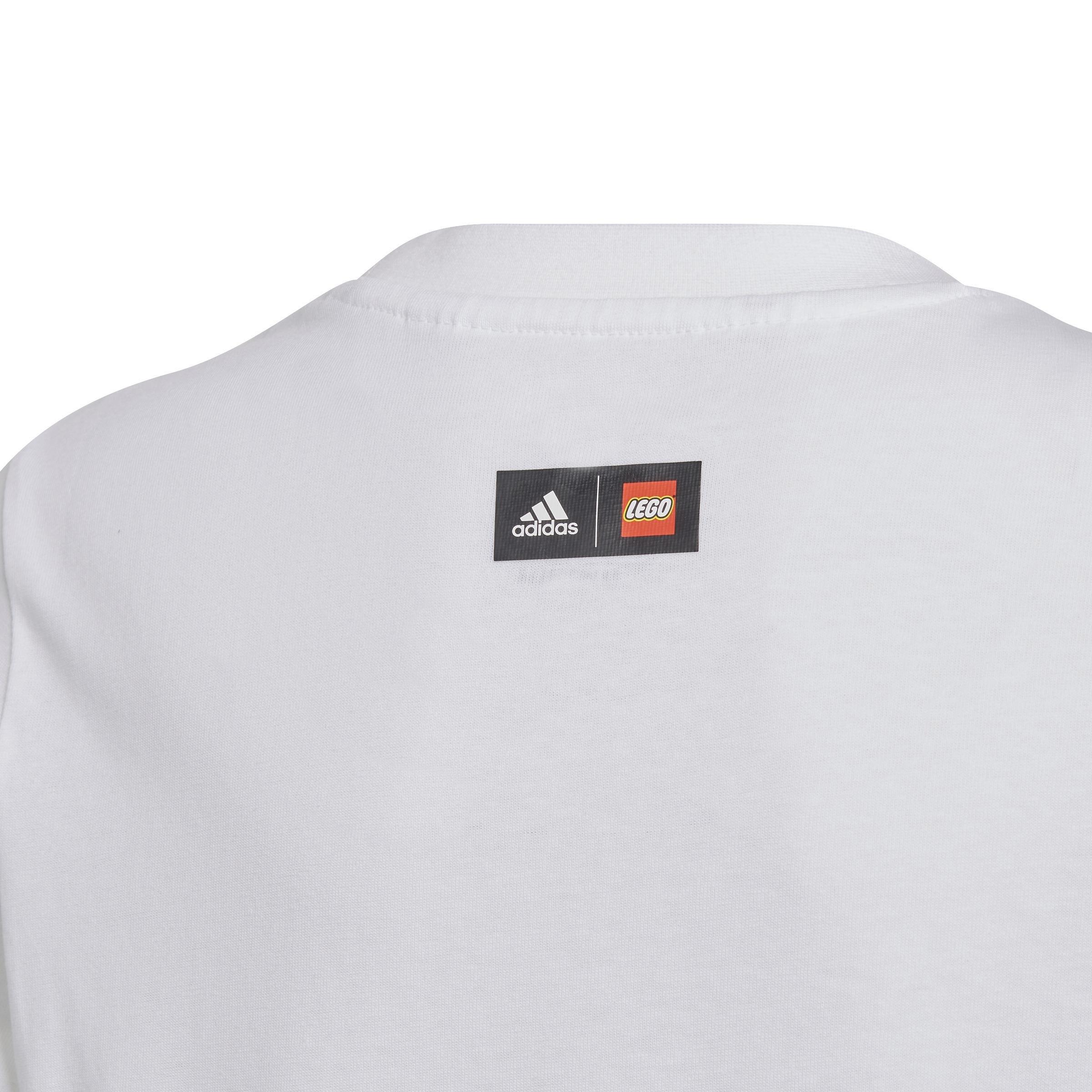 Kids adidas x LEGO Graphic T-Shirt, White, A901_ONE, large image number 4