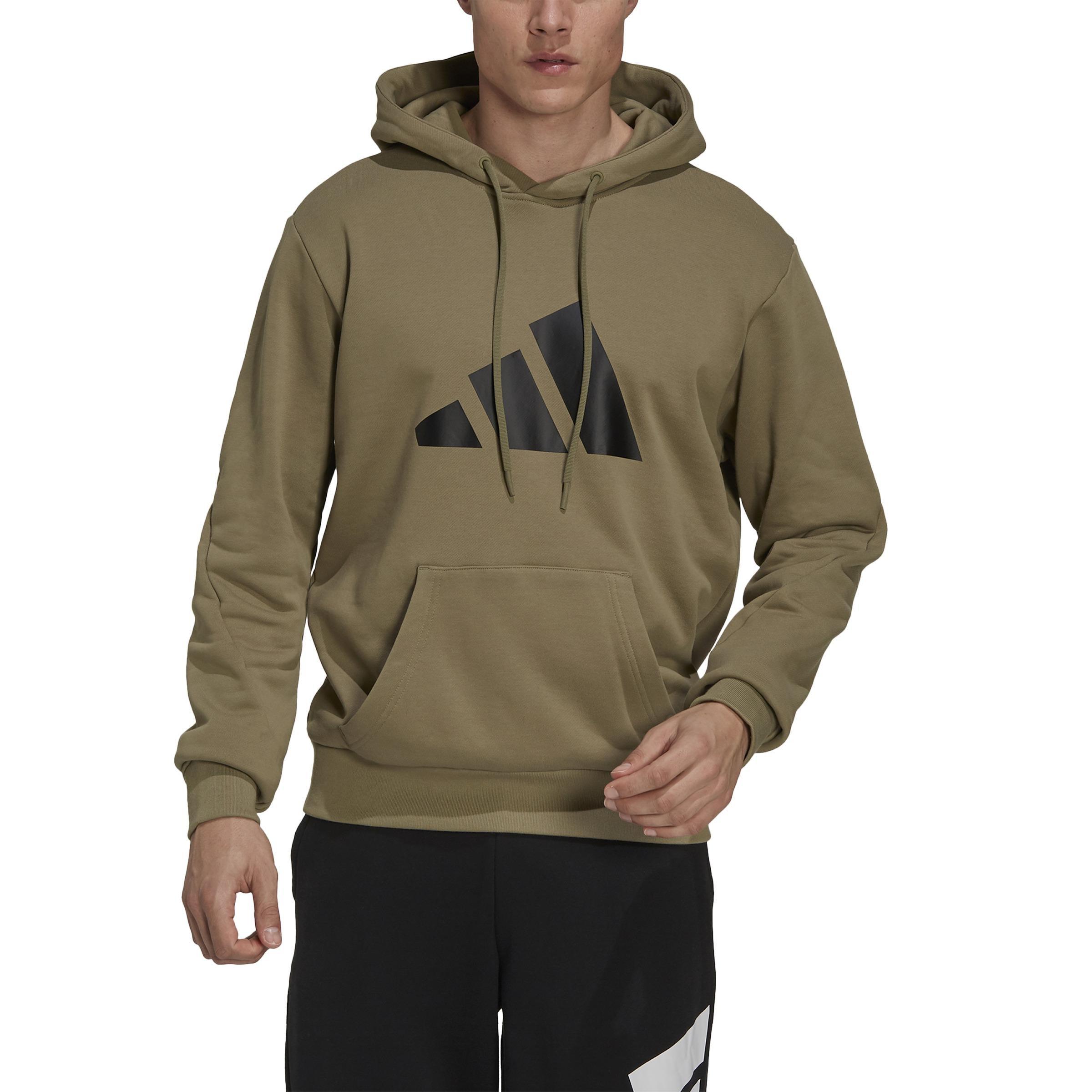 Men Adidas Sportswear Future Icons Logo Graphic Hoodie, Khaki