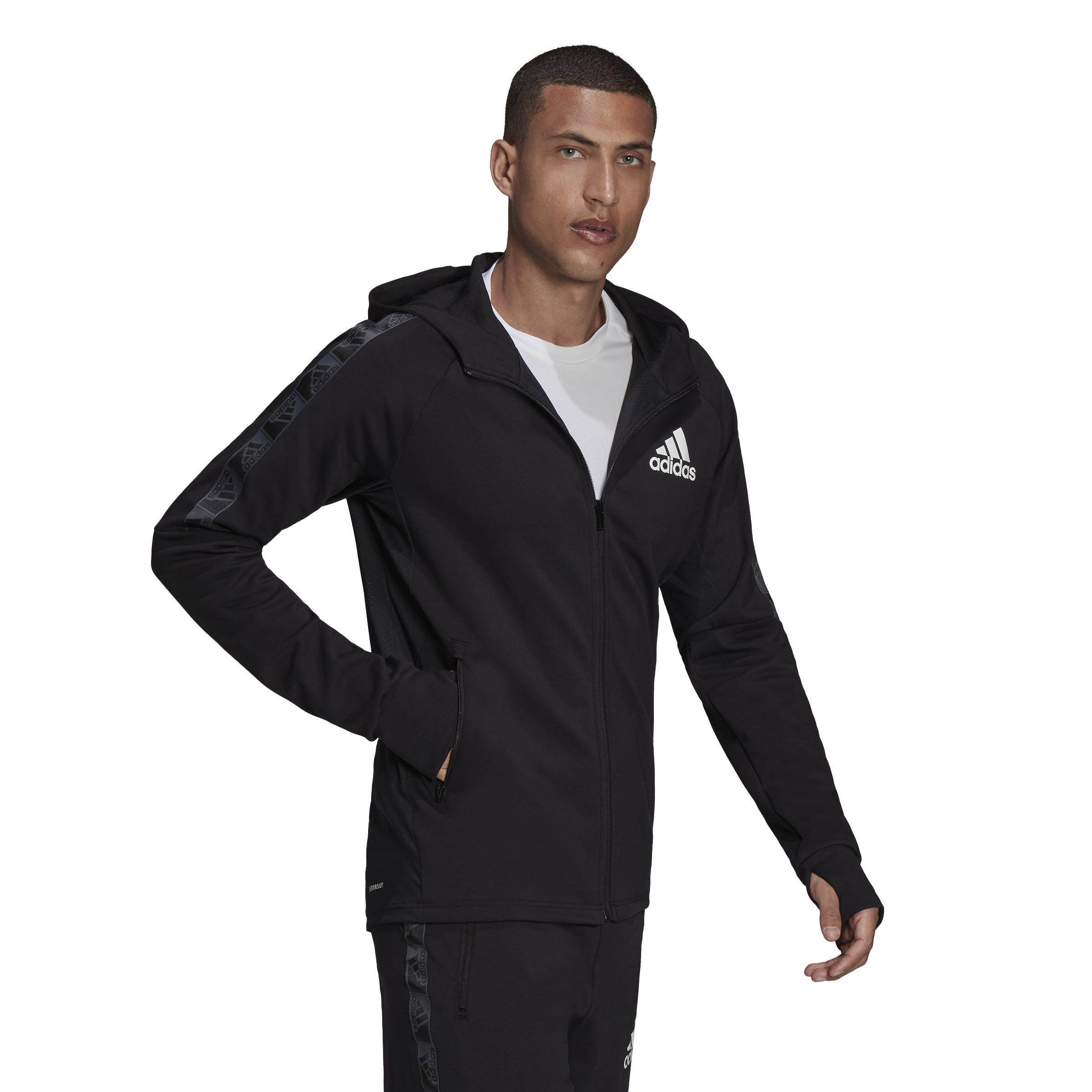 AEROREADY Designed to Move Sport Motion Logo Hoodie, Black, A901_ONE, large image number 8