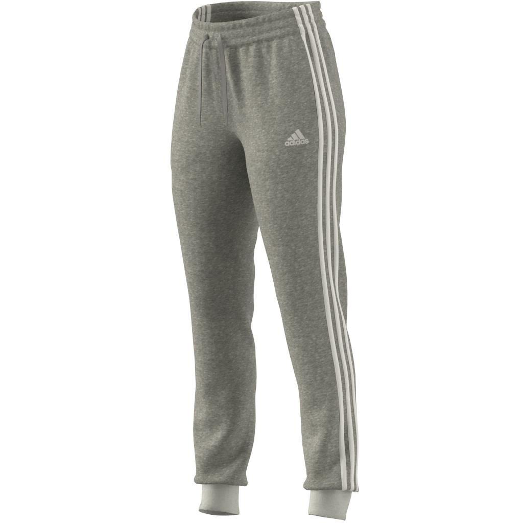 Essentials Fleece 3-Stripes Joggers, Grey, , large image number 2