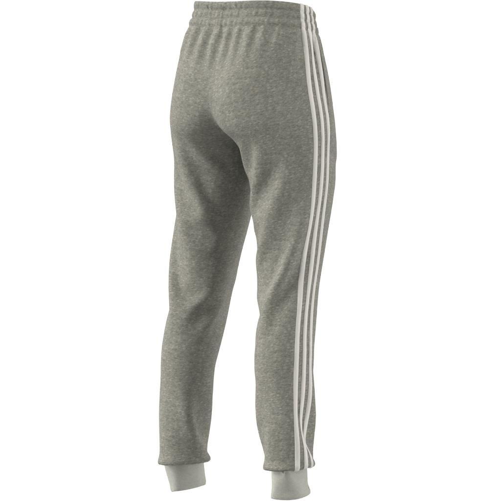Essentials Fleece 3-Stripes Joggers, Grey, , large image number 3