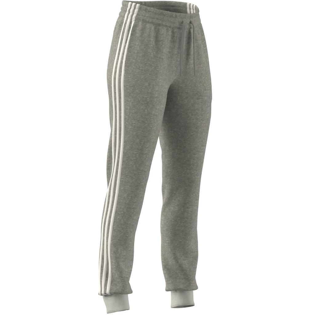 Essentials Fleece 3-Stripes Joggers, Grey, , large image number 4
