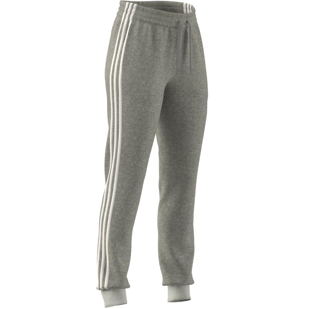 Essentials Fleece 3-Stripes Joggers, Grey, A901_ONE, large image number 4