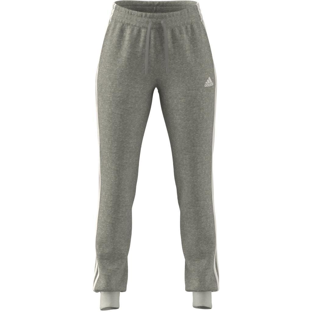 Essentials Fleece 3-Stripes Joggers, Grey, , large image number 6