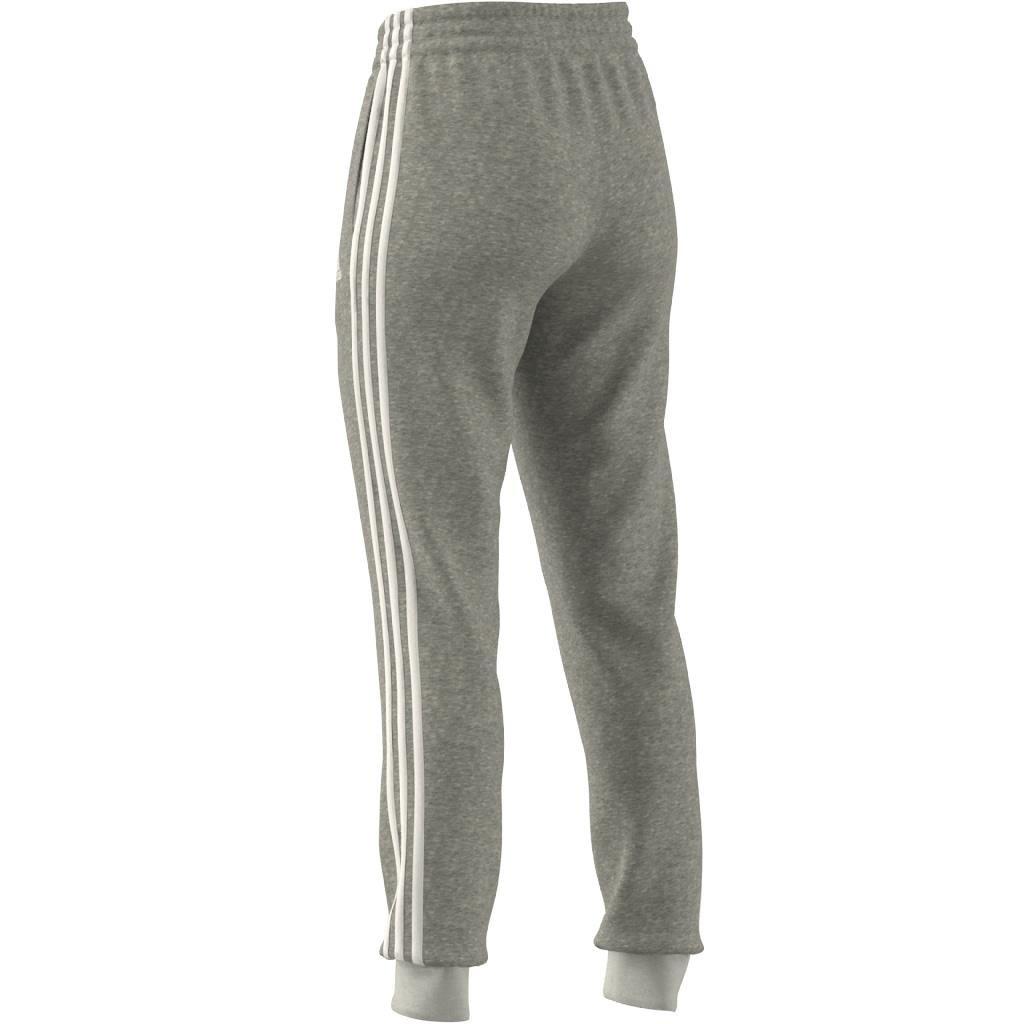 Essentials Fleece 3-Stripes Joggers, Grey, , large image number 7