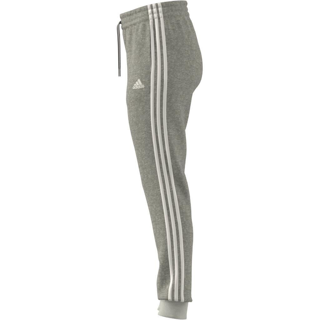 Essentials Fleece 3-Stripes Joggers, Grey, , large image number 8