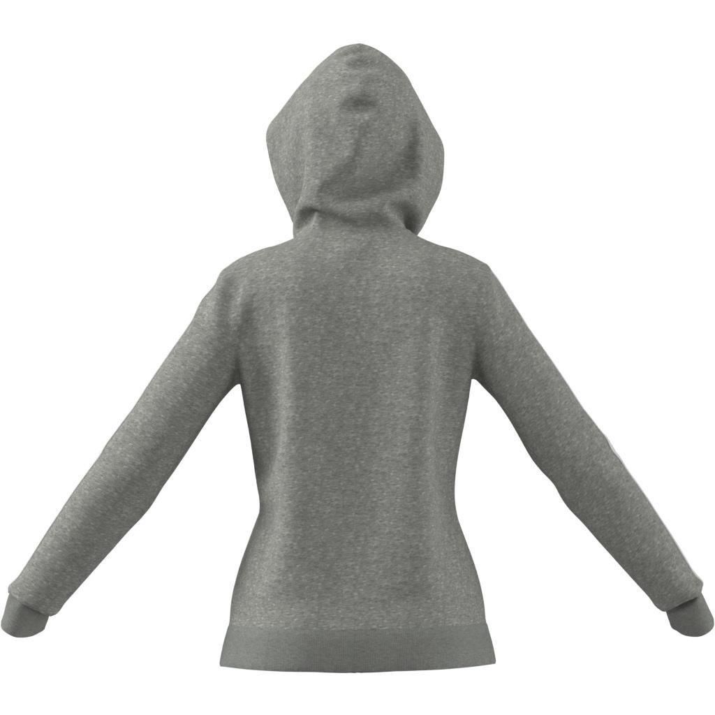 Essentials Fleece 3-Stripes Full-Zip Hoodie, Grey, , large image number 11