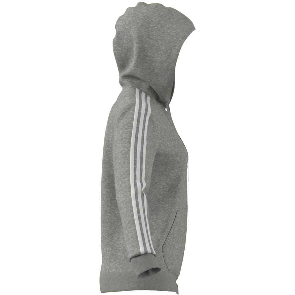 Essentials Fleece 3-Stripes Full-Zip Hoodie, Grey, , large image number 14