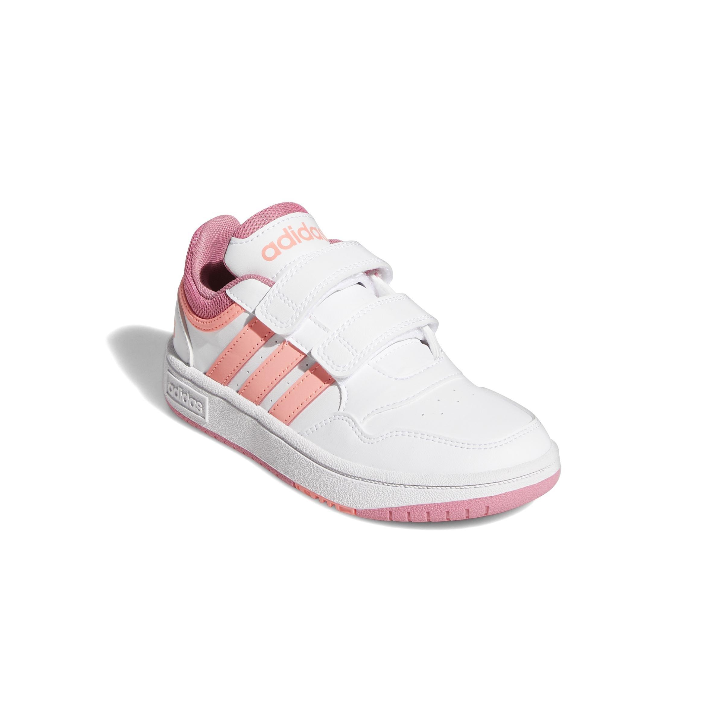 Unisex Kids Hoops Lifestyle Basketball Hook-And-Loop Shoes, White, A901_ONE, large image number 1