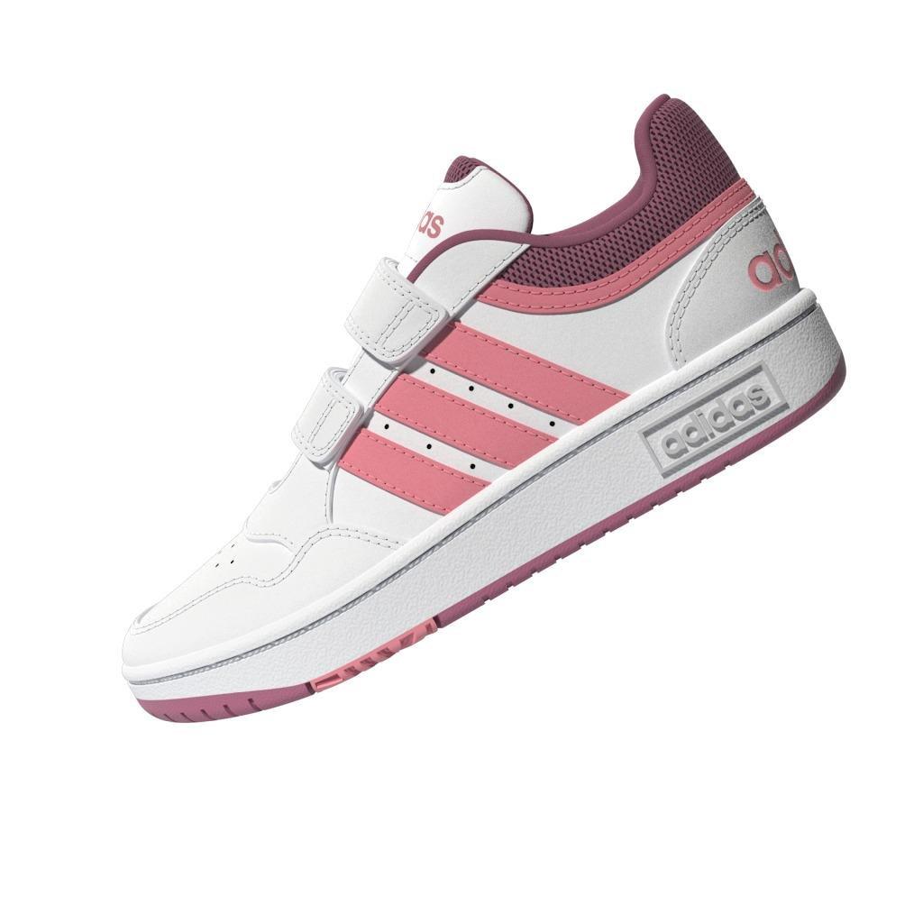 Unisex Kids Hoops Lifestyle Basketball Hook-And-Loop Shoes, White, A901_ONE, large image number 5