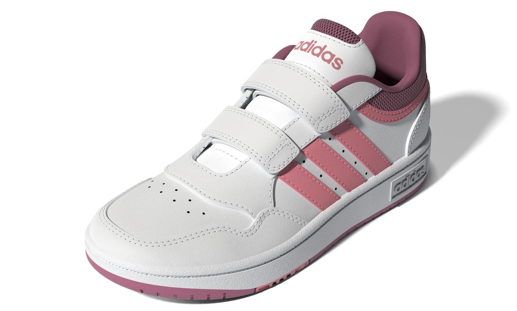 Unisex Kids Hoops Lifestyle Basketball Hook-And-Loop Shoes, White, A901_ONE, large image number 9