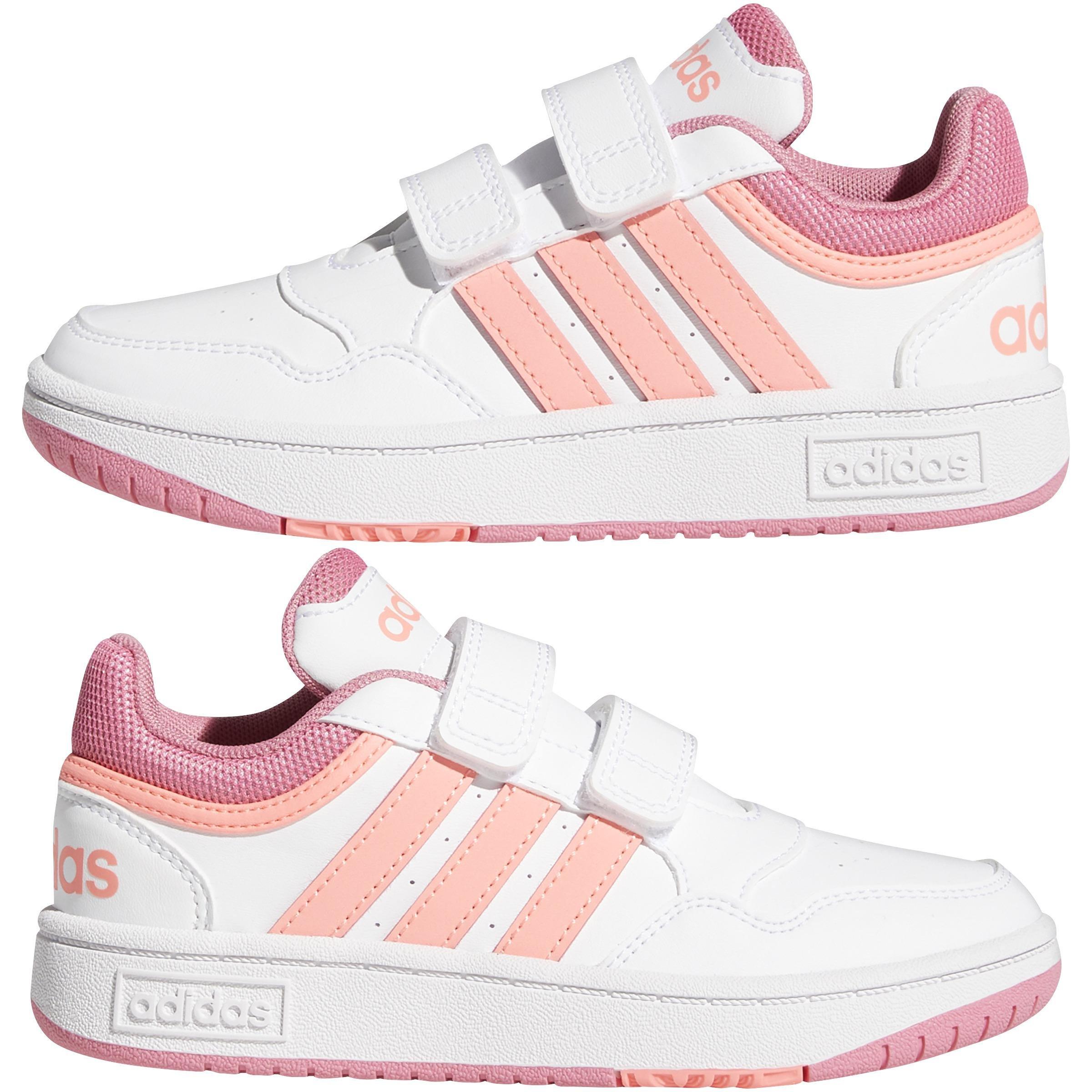 Unisex Kids Hoops Lifestyle Basketball Hook-And-Loop Shoes, White, A901_ONE, large image number 11