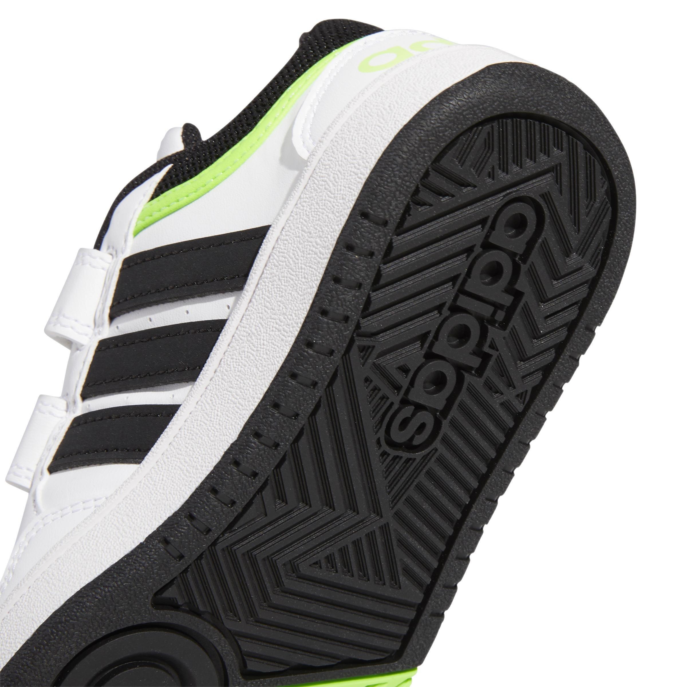 Unisex Kids Hoops Lifestyle Basketball Hook-And-Loop Shoes, White, , large image number 3