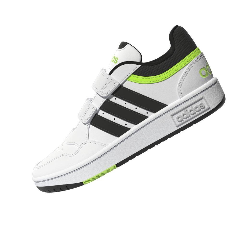 Unisex Kids Hoops Lifestyle Basketball Hook-And-Loop Shoes, White, , large image number 5
