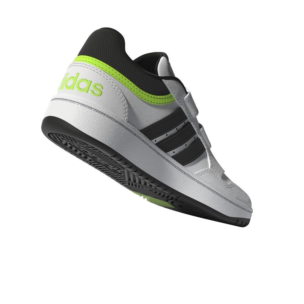 Unisex Kids Hoops Lifestyle Basketball Hook-And-Loop Shoes, White, , large image number 7