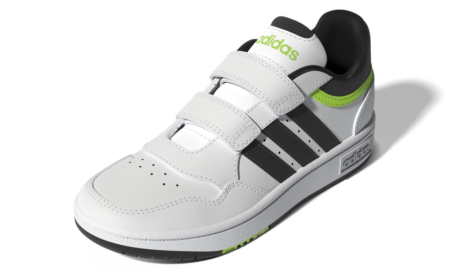 Unisex Kids Hoops Lifestyle Basketball Hook-And-Loop Shoes, White, , large image number 9