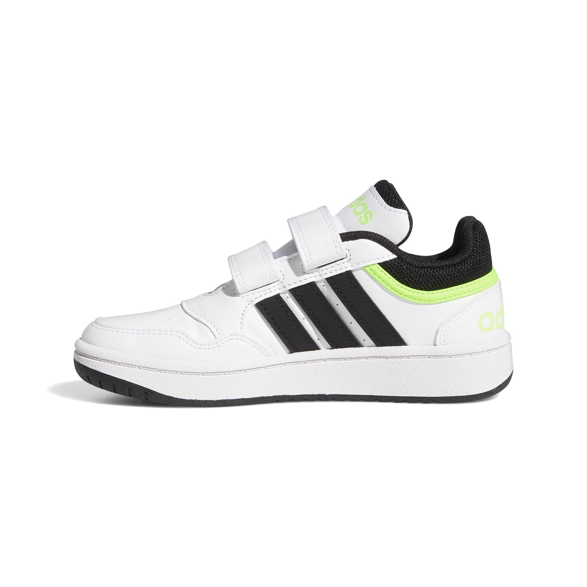 Unisex Kids Hoops Lifestyle Basketball Hook-And-Loop Shoes, White, , large image number 13