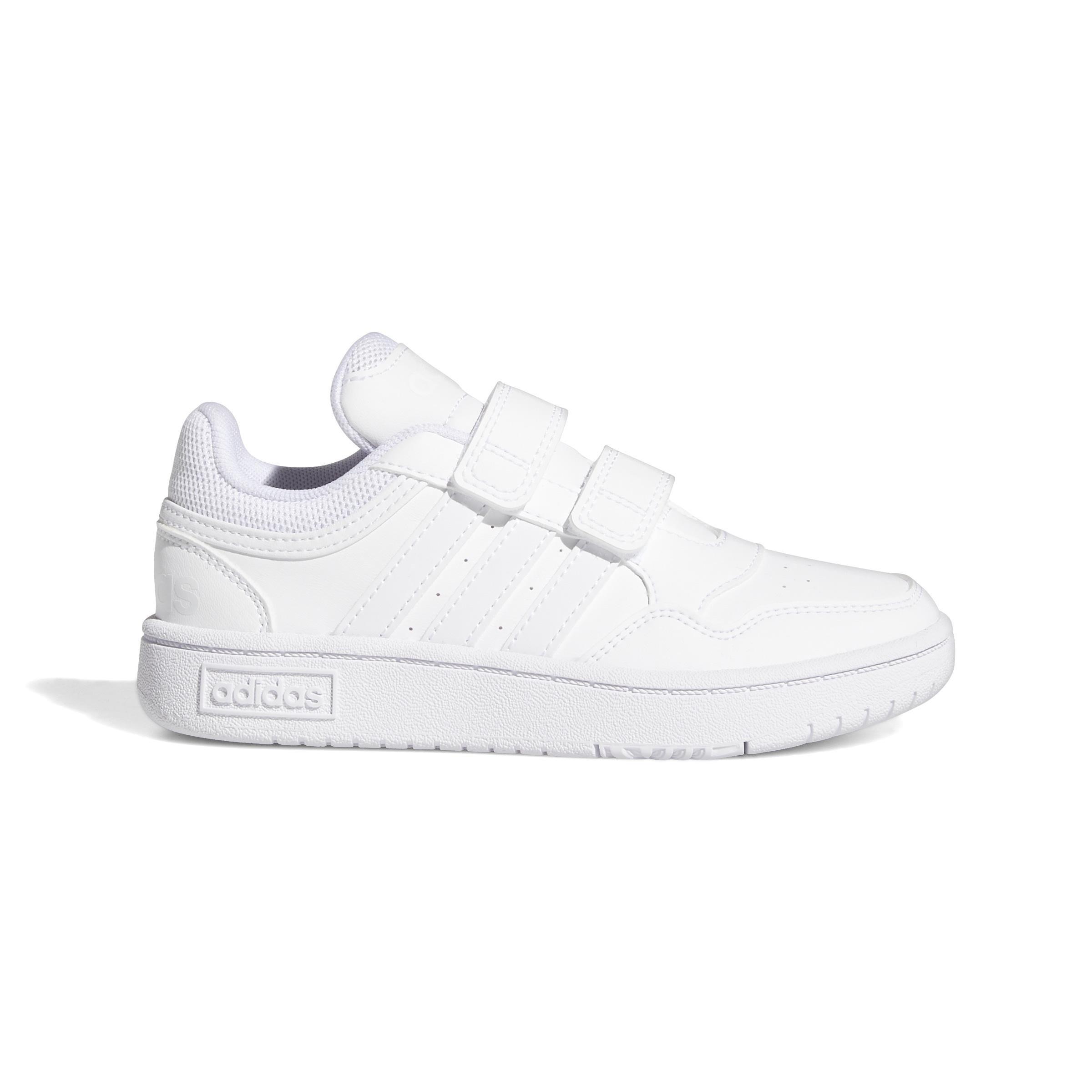 Unisex Kids Hoops Lifestyle Basketball Hook-and-Loop Shoes, White, , large image number 0