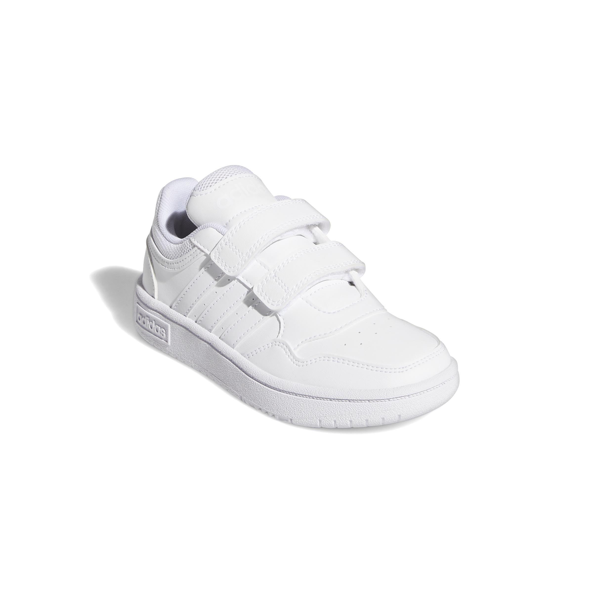 Unisex Kids Hoops Lifestyle Basketball Hook-and-Loop Shoes, White, A901_ONE, large image number 2