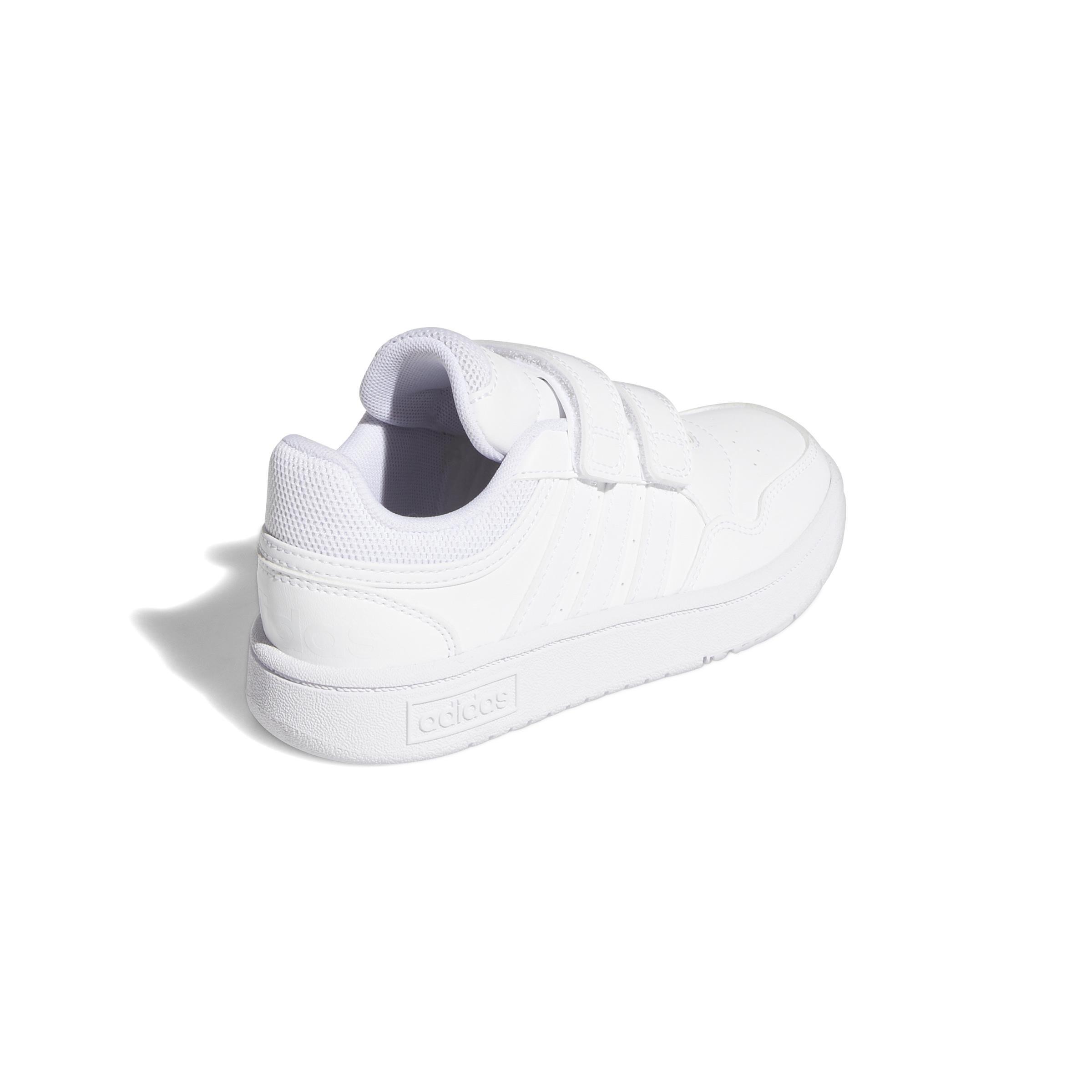 Unisex Kids Hoops Lifestyle Basketball Hook-and-Loop Shoes, White, A901_ONE, large image number 3