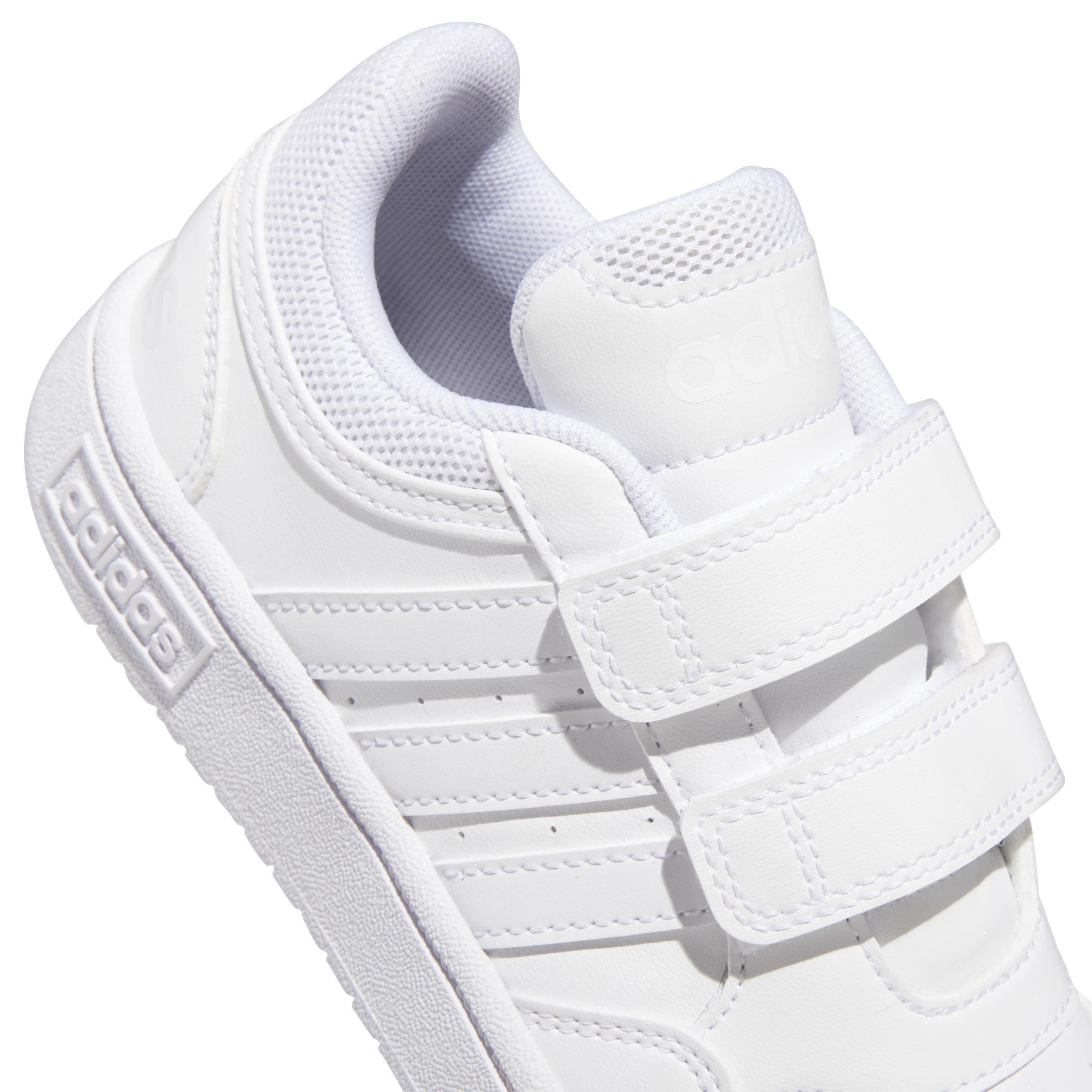 Unisex Kids Hoops Lifestyle Basketball Hook-and-Loop Shoes, White, A901_ONE, large image number 4