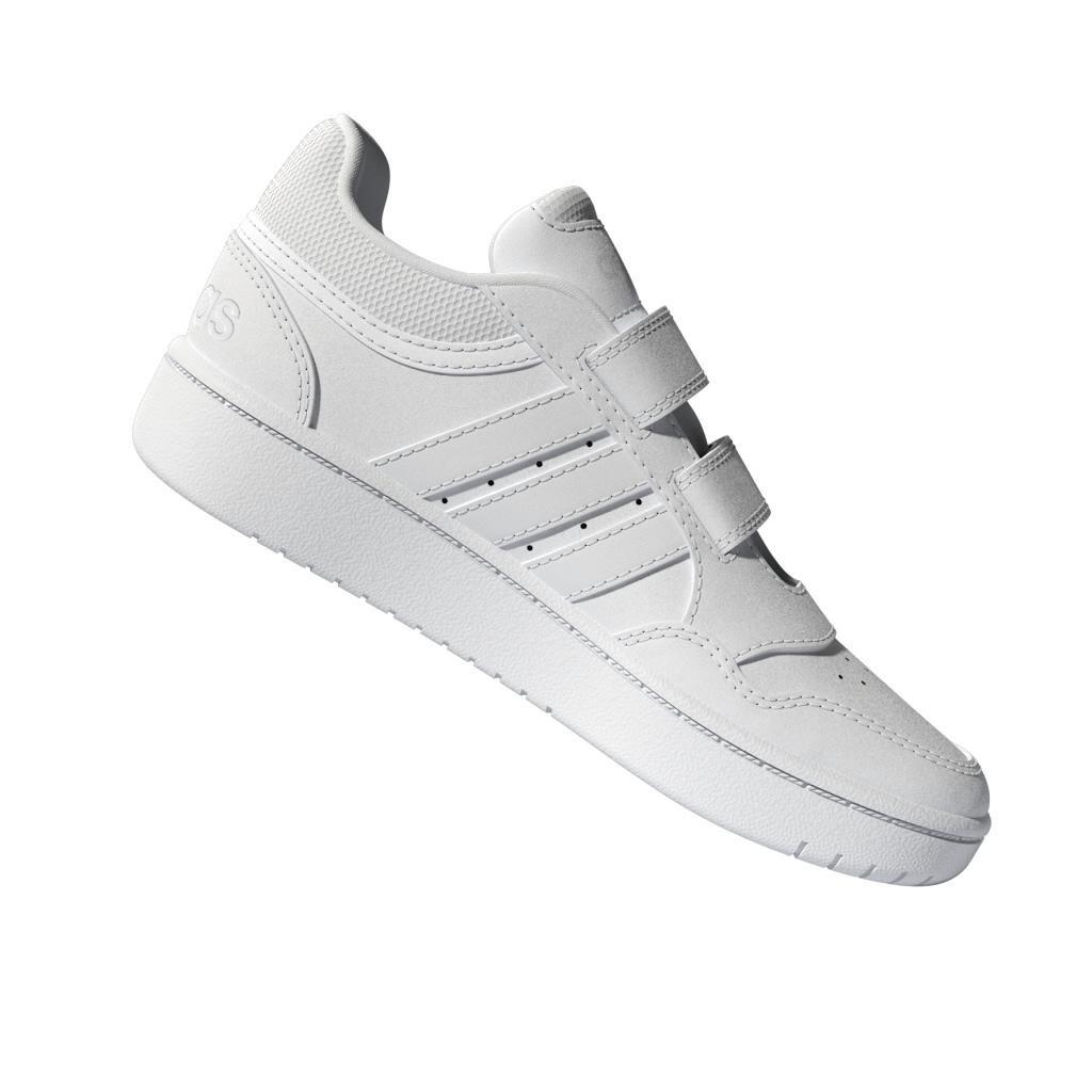 Unisex Kids Hoops Lifestyle Basketball Hook-and-Loop Shoes, White, , large image number 6