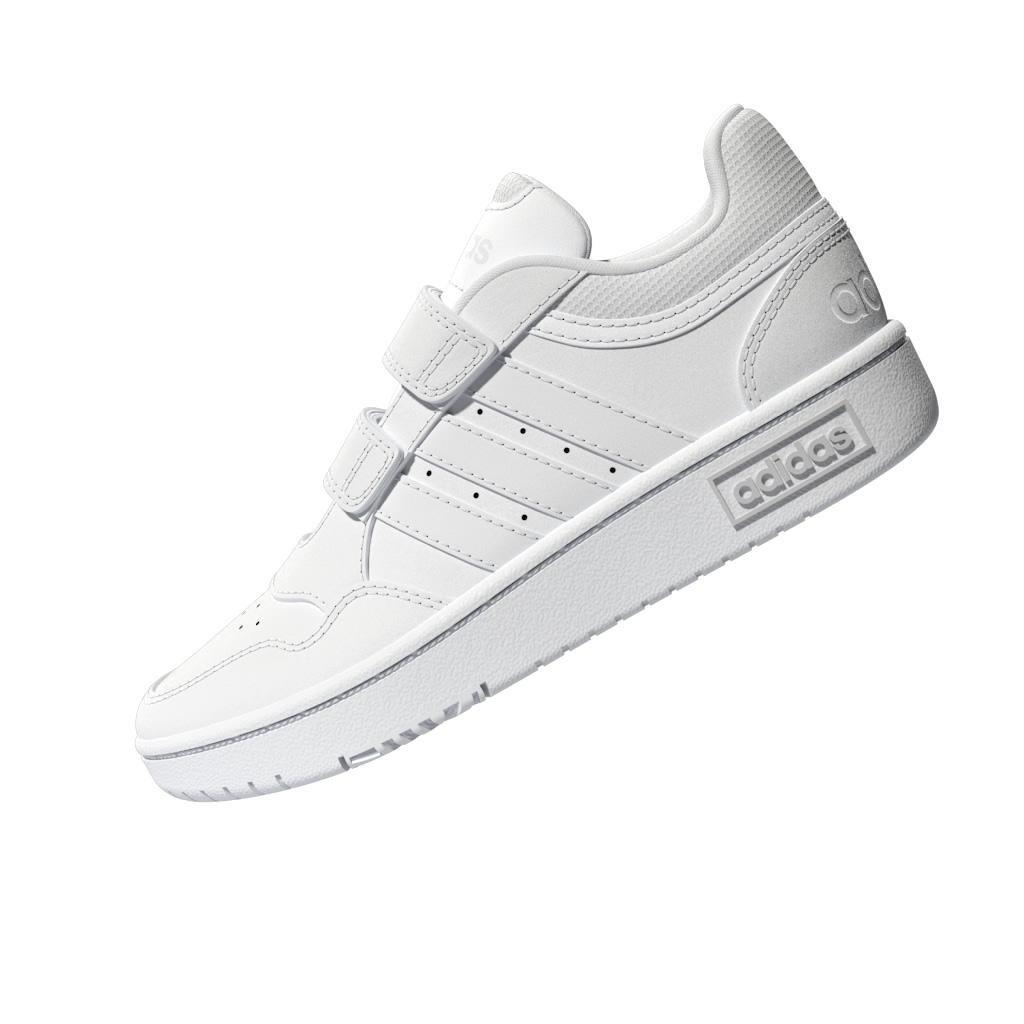 Unisex Kids Hoops Lifestyle Basketball Hook-and-Loop Shoes, White, , large image number 9