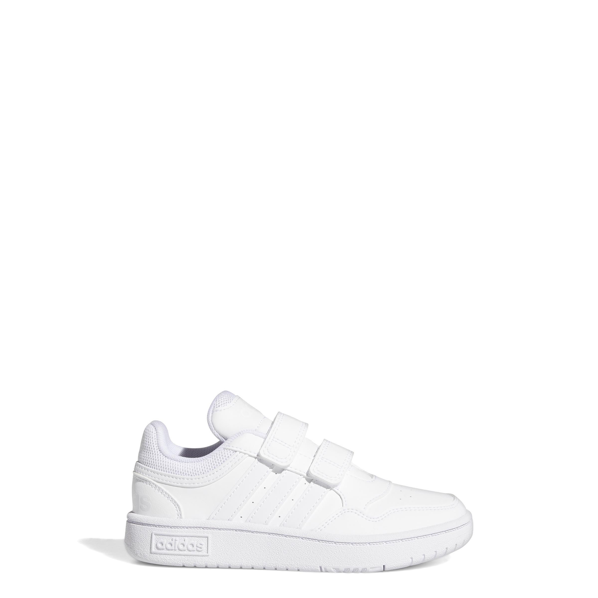 Unisex Kids Hoops Lifestyle Basketball Hook-and-Loop Shoes, White, , large image number 10