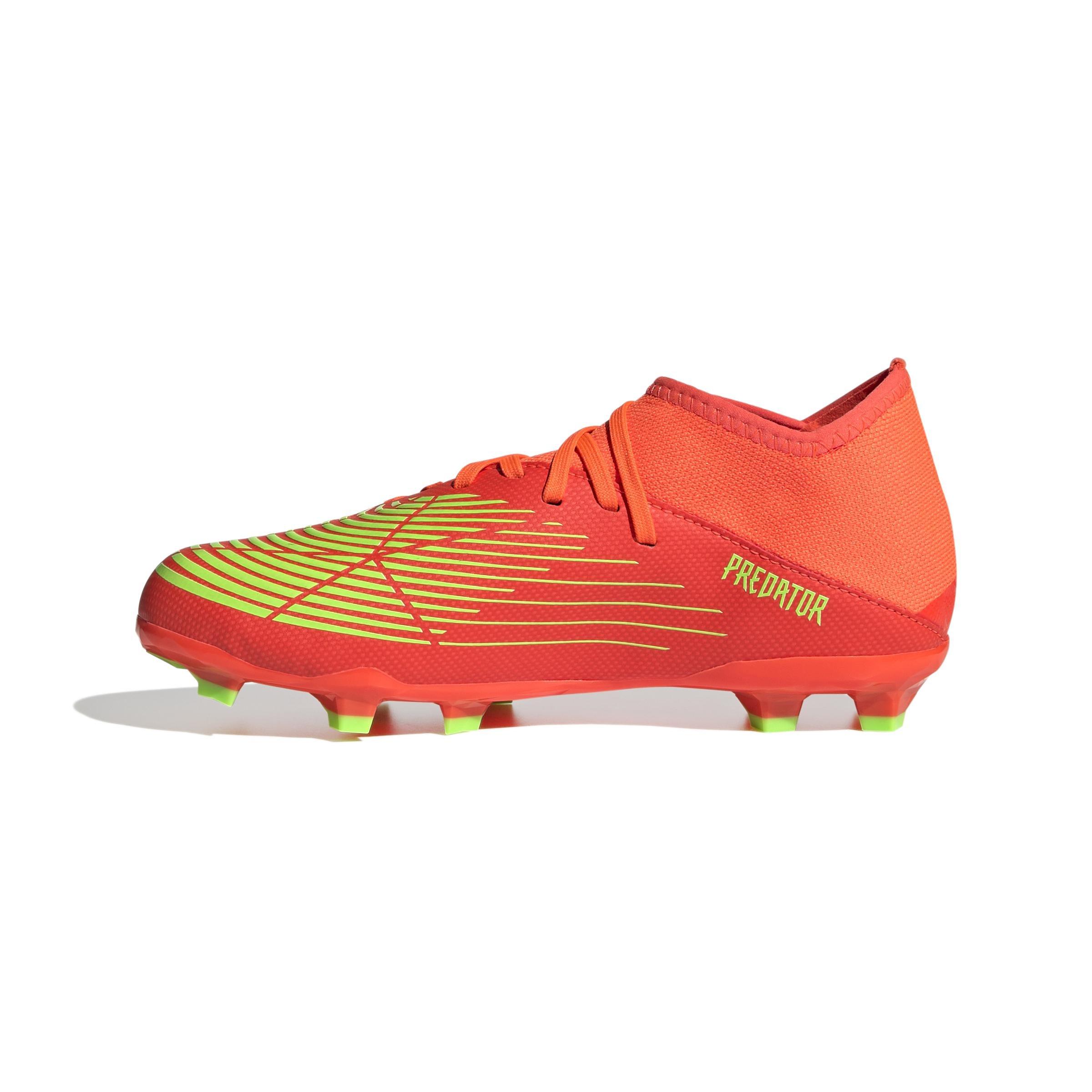 Unisex Kids Predator Edge.3 Firm Ground Boots, Red, A901_ONE, large image number 17