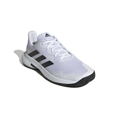 Mens Courtjam Control Tennis Shoes, White, A901_ONE, large image number 0