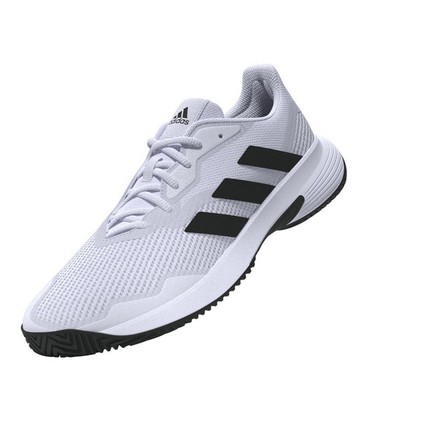 Mens Courtjam Control Tennis Shoes, White, A901_ONE, large image number 10