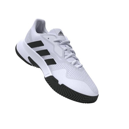Mens Courtjam Control Tennis Shoes, White, A901_ONE, large image number 17
