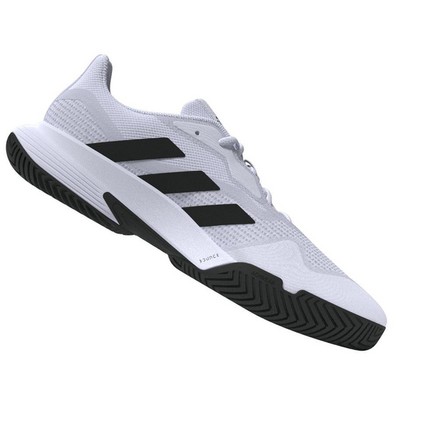 Mens Courtjam Control Tennis Shoes, White, A901_ONE, large image number 19