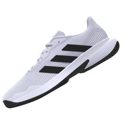 Mens Courtjam Control Tennis Shoes, White, A901_ONE, large image number 20